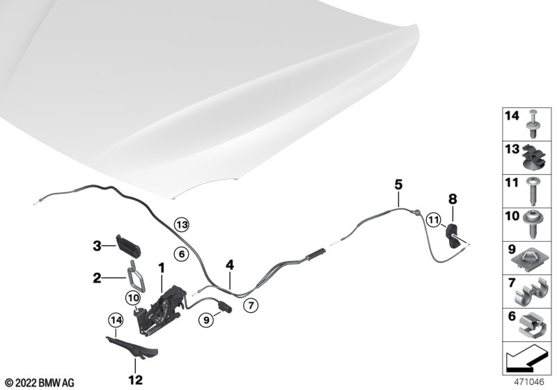 Capó, sistema de cierre BMW - 3 F31 LCI (320d B47) [El volante izquierdo, Neutral, Europa 2015  Julio]