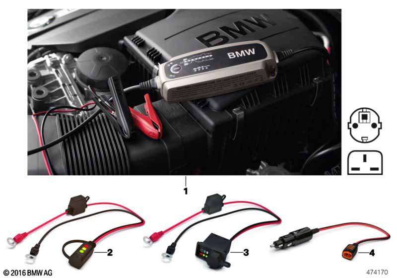 Battery charger BMW - 4 F32 (420i B48) [Left hand drive, Neutral, Europe 2016 year March]