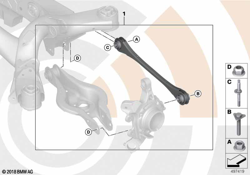 Repair kit, track control arm BMW - 2 F22 (230i) [Left hand drive, Neutral, Europe 2016 year July]