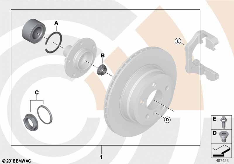 Repair kit, wheel bearing, rear MINI - MINI F56 (JCW B48D) [Left hand drive, Neutral, Europe 2017 year November]