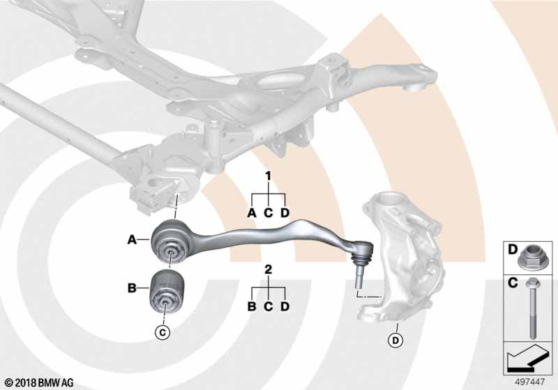 Repair kit, trailing link BMW - 2 F22 (230i) [Right hand drive, Neutral, Europe 2016 year July]