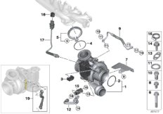 Exhaust turbocharger with lubrication