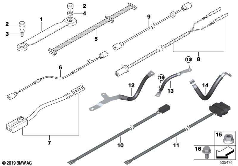 Various additional wiring sets BMW - 2 F22 (M235iX) [Left hand drive, Neutral, Europe 2014 year July]