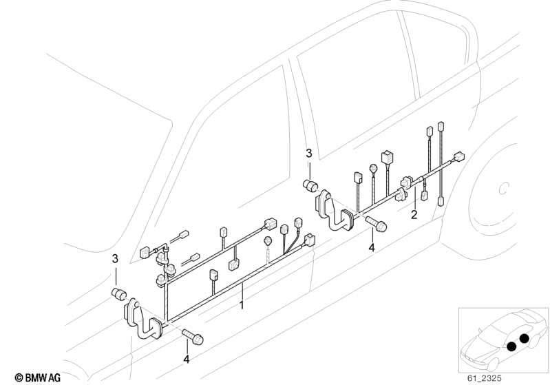 Mazo de cables d. puerta BMW - 5 E60 LCI (525d) [El volante derecho, Neutral, India 2007  Marzo]