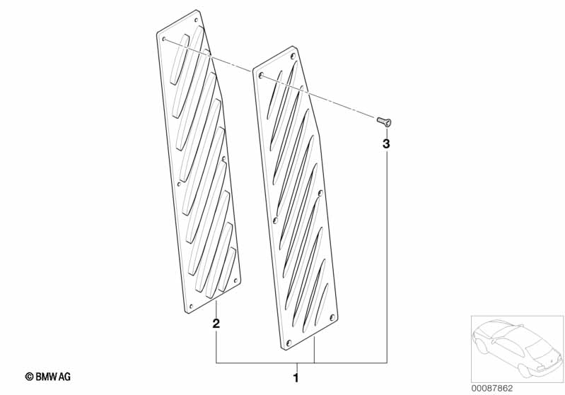 Алюминиевая подставка для левой ноги BMW - 3 E91 (335xi) [Европа]