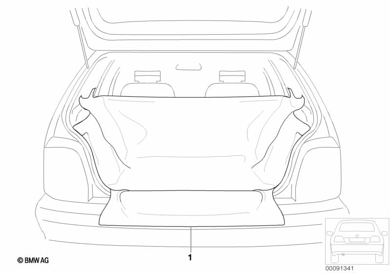 Cubierta protectora compartimento carga BMW - 1 F20 (120d) [El volante izquierdo, Neutral, Europa 2011  Julio]
