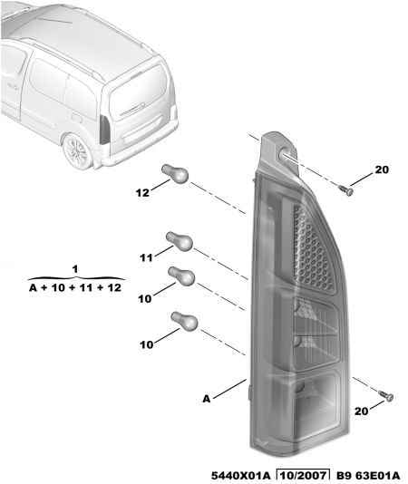 Citroen Berlingo B9 Rear light Diagram & OEM Parts (2008 - 2018 Global ...