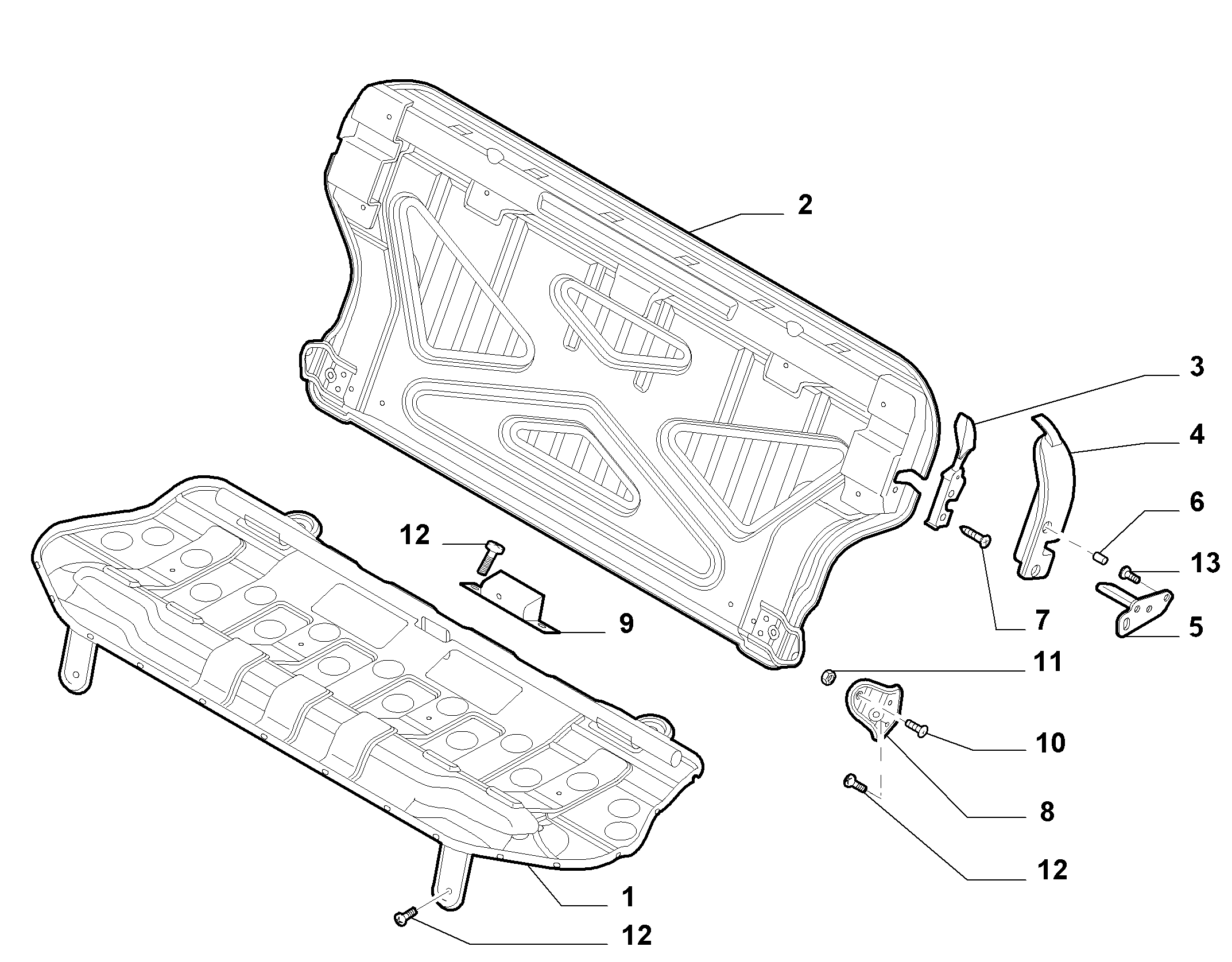 REAR SEAT FRAME FIAT PANDA MY 2011 (2010-2011)