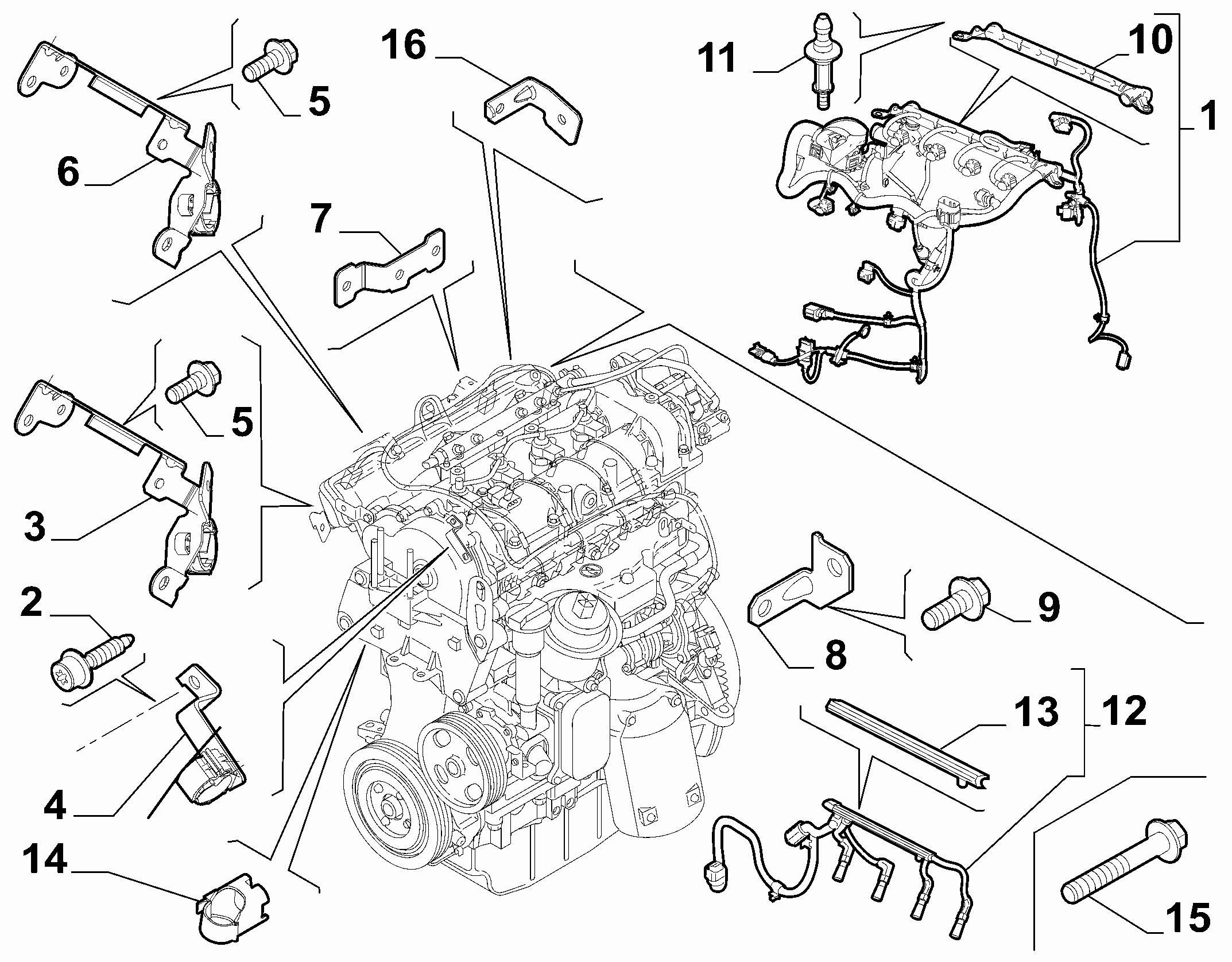 ENGINE HARNESS AND SUPPORTS FIAT NUOVA PANDA (2012-....)