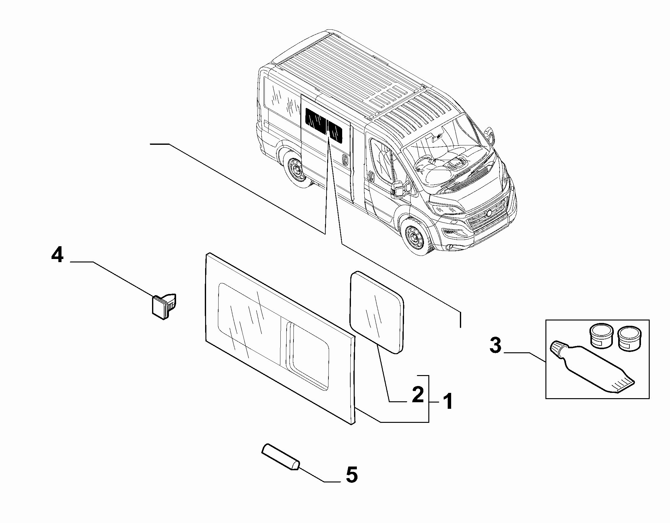 SLIDING DOOR GLASS FIAT-PRO NUOVO DUCATO MY 2014 (2014-....)