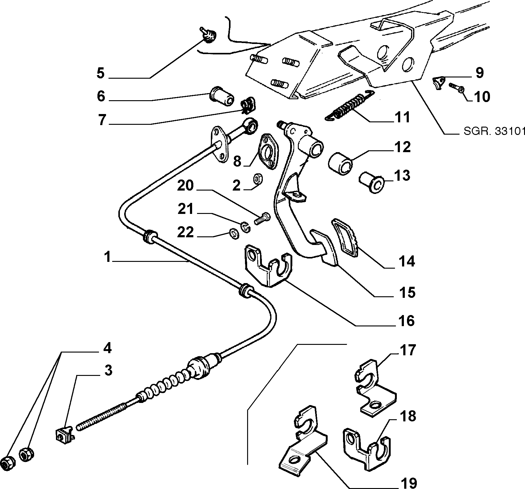 CLUTCH RELEASE CONTROL FIAT-PRO FIORINO RL (1993-2000) 