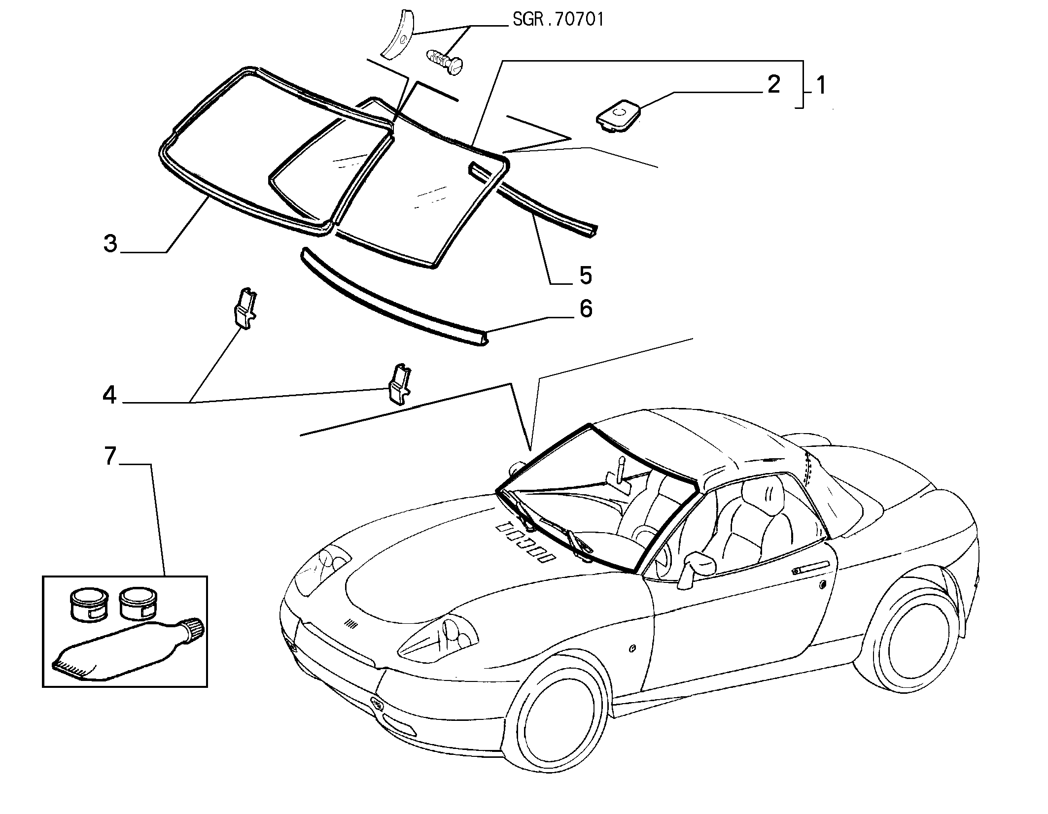 WINDSHIELD FIAT BARCHETTA (1995-2004)