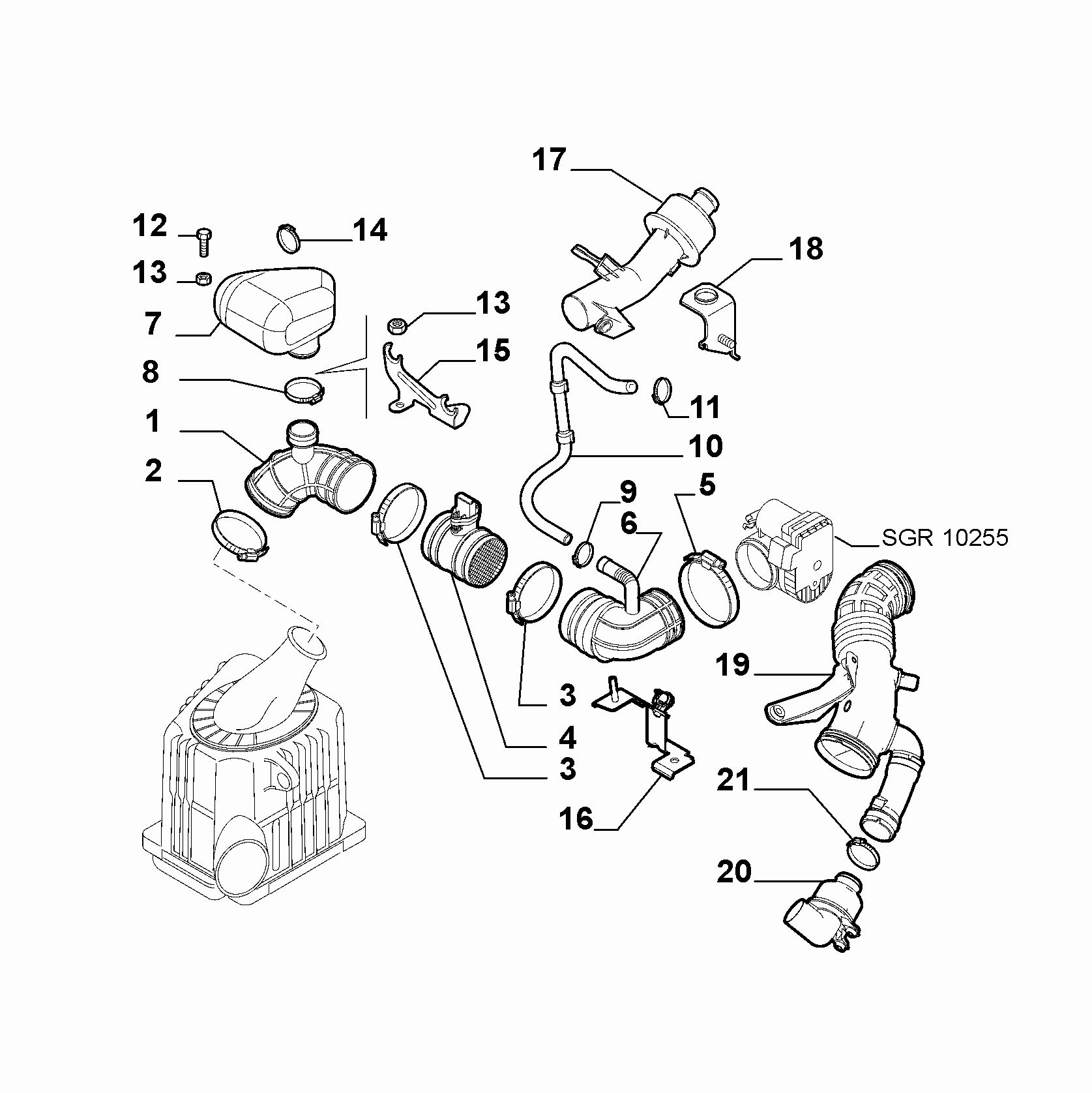 AIR FILTER AND PIPING ALFA-ROMEO ALFA 159 (2005-2008) 