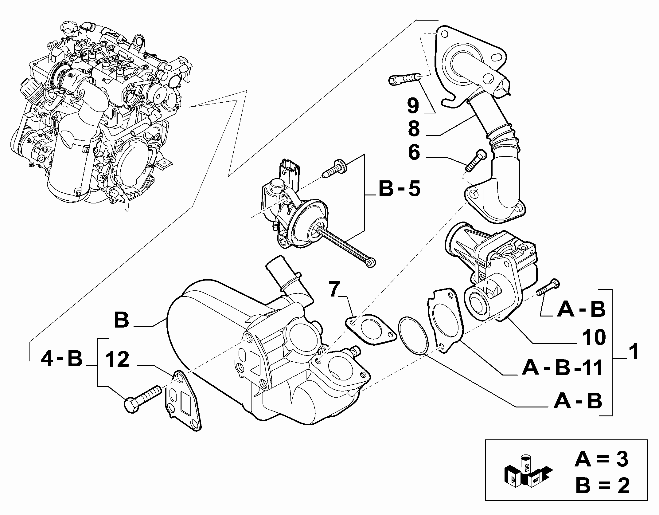 OIL COOLER AND EGR VALVE FIAT PANDA CLASSIC (2012-2012) 