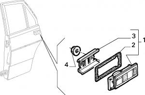 LOCKS AND CONTROLS FOR REAR SIDE DOOR 