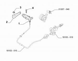CLUTCH LEVER CYLINDER AND HOSE