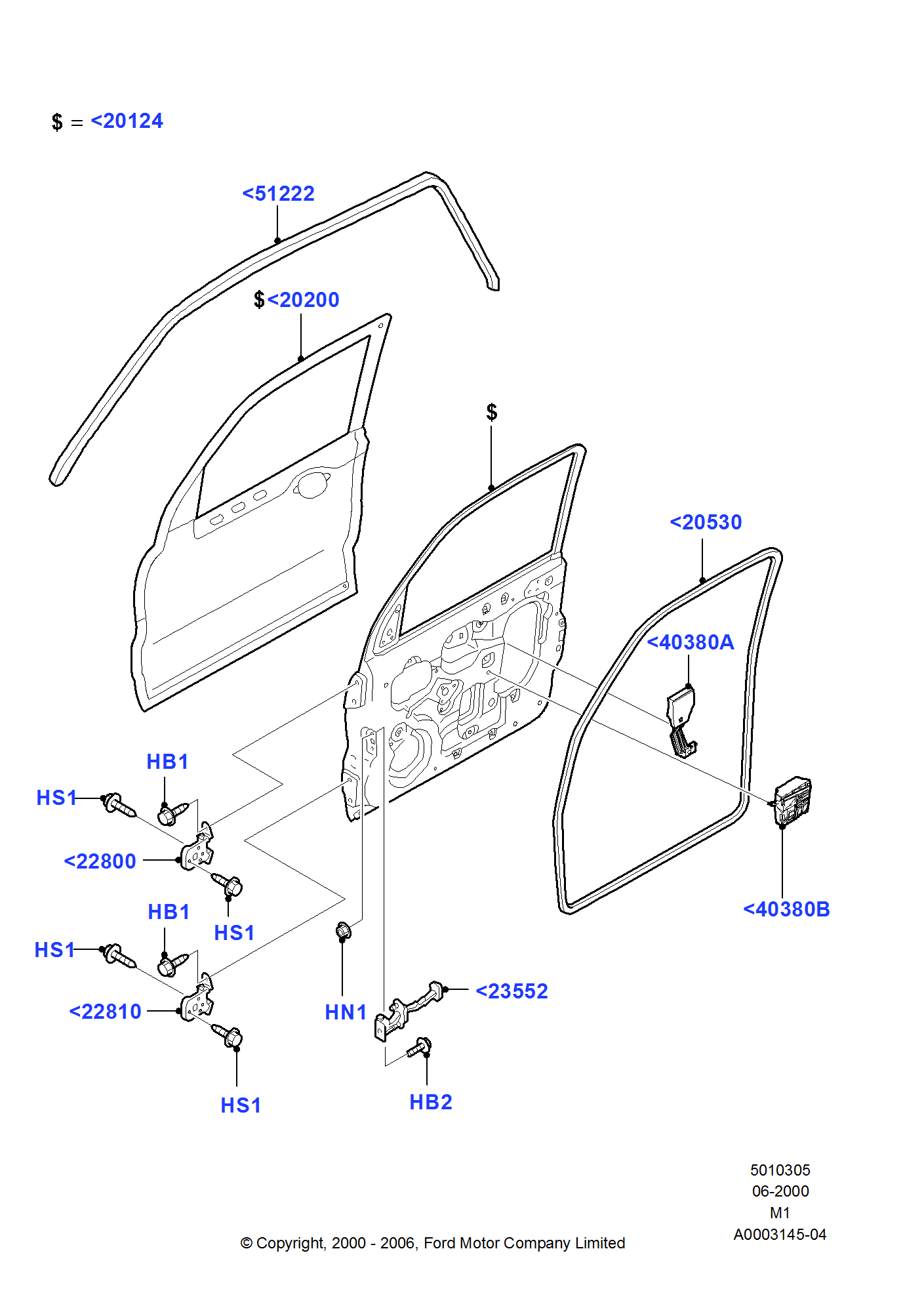 Türen v., Scharniere u. Dicht. FORD Maverick 2000-2006 (TM1)