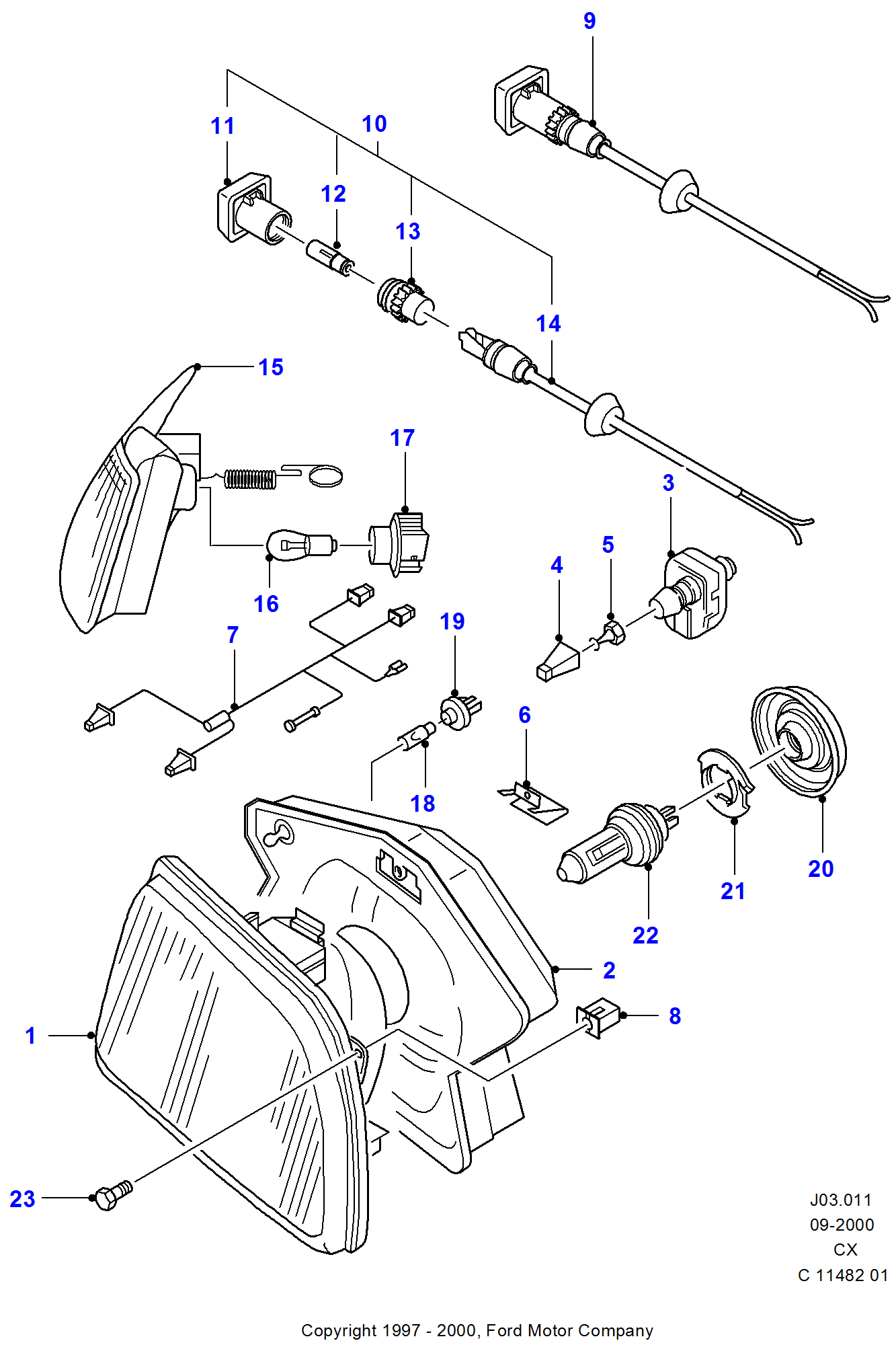 Headlamps With Elec.Levelling Cntrl إلى عن على Ford Fiesta Fiesta 1989-1996               (CX)