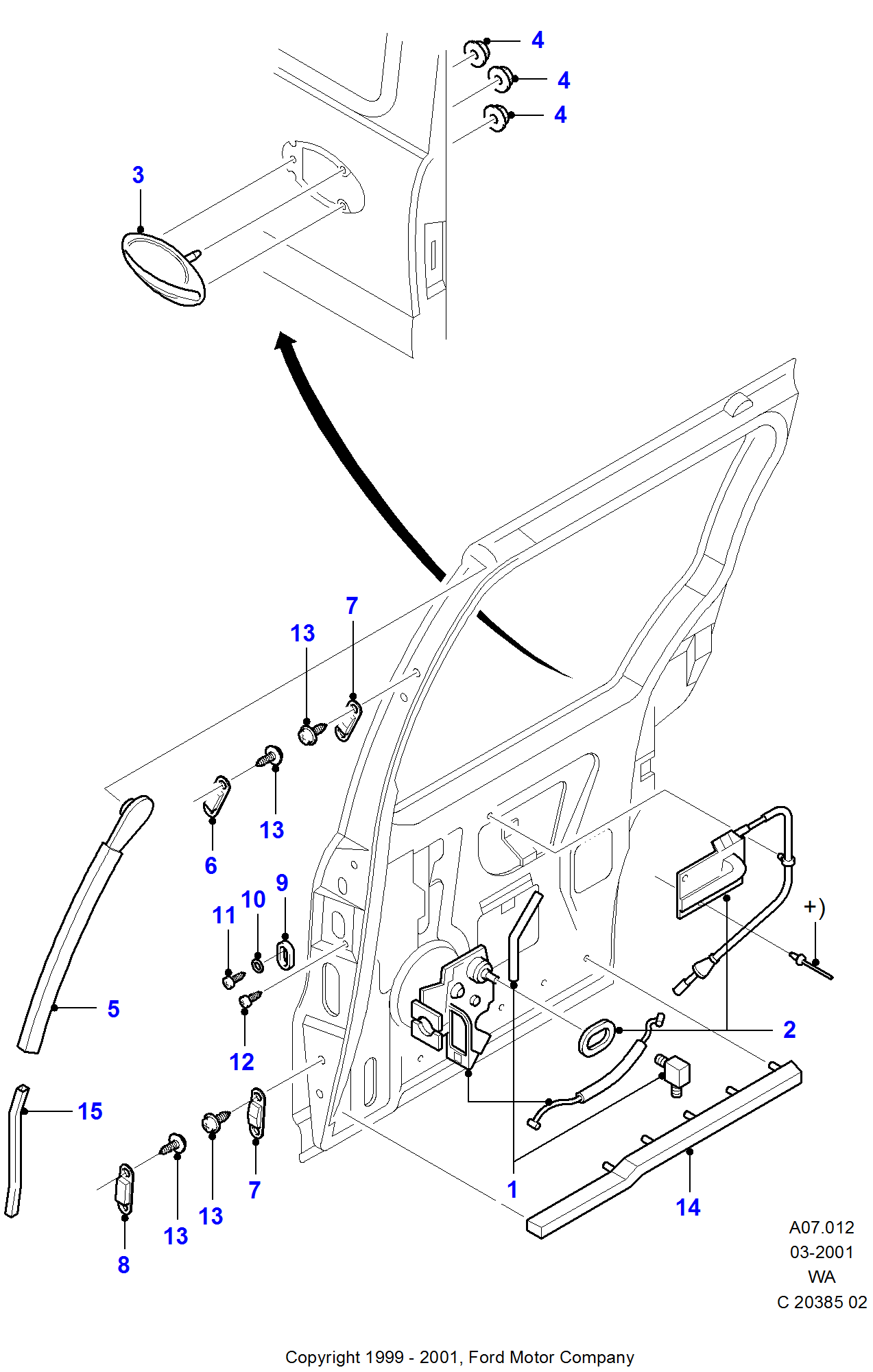 Sliding Side Load Door Controls FORD Windstar 19942000 (WA)