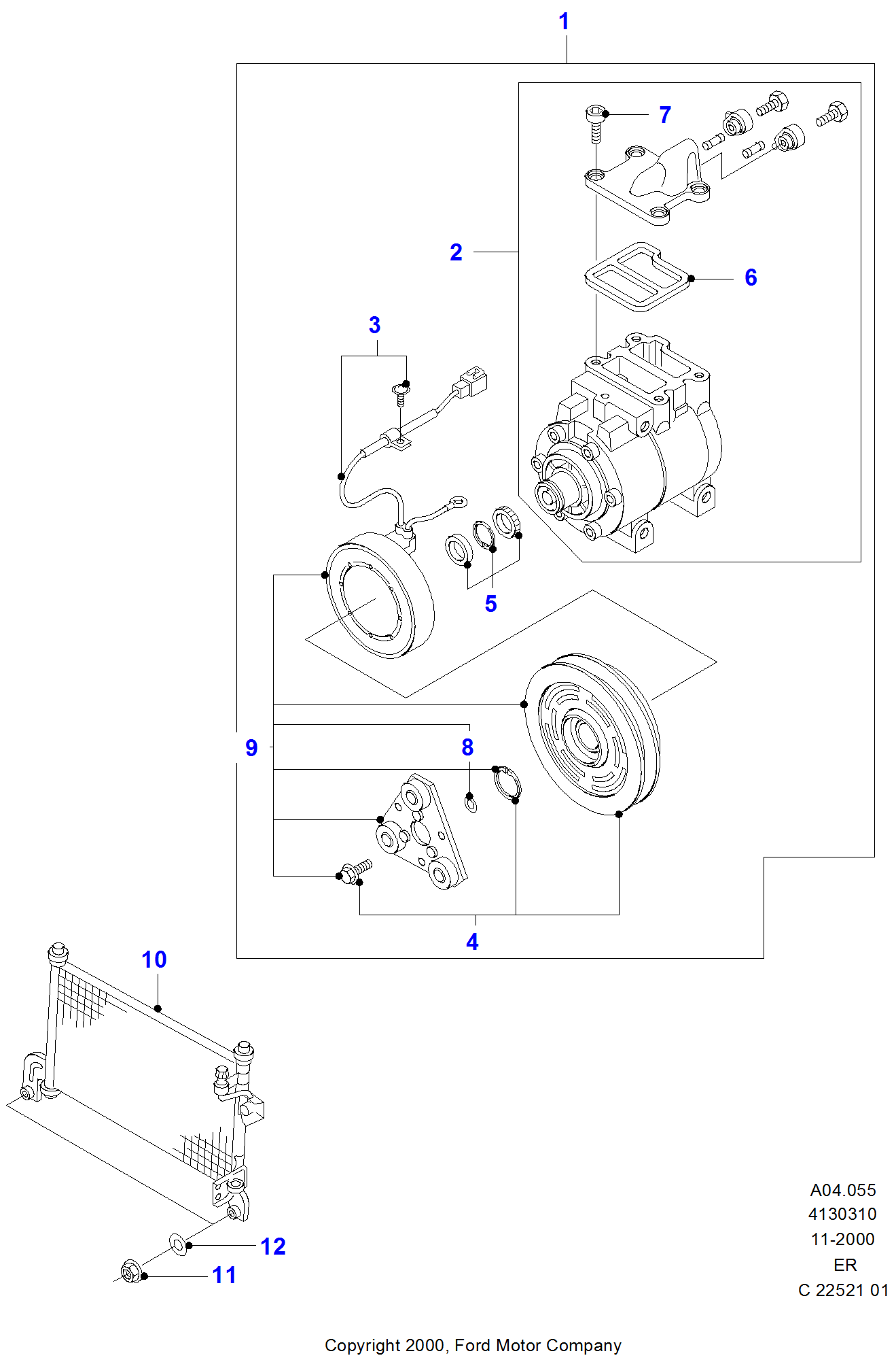 Ford Ranger 1st Genearation Air conditioning condensr/compressr parts ...