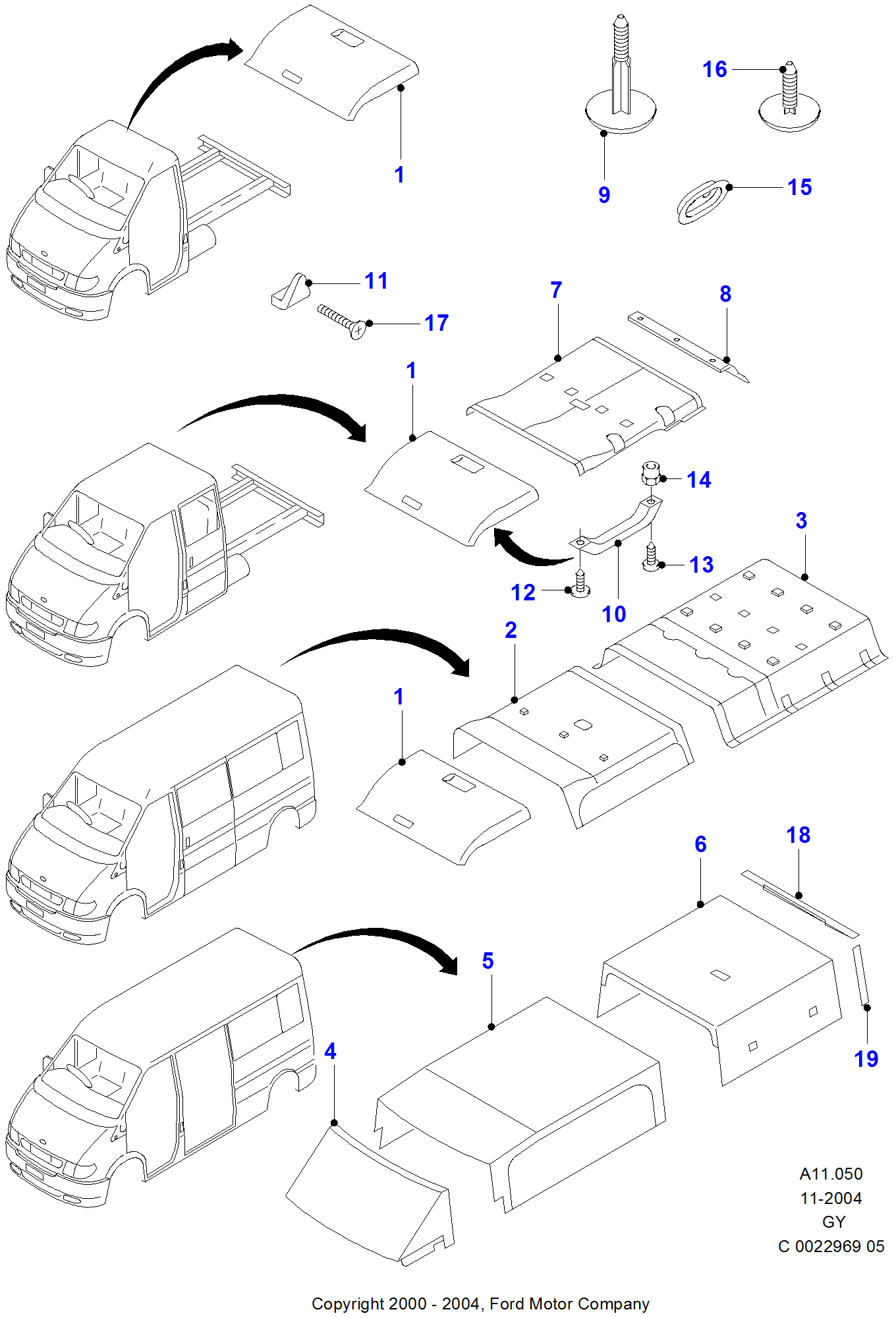 Headlining FORD Transit (Turkey) 20012006 (GY)