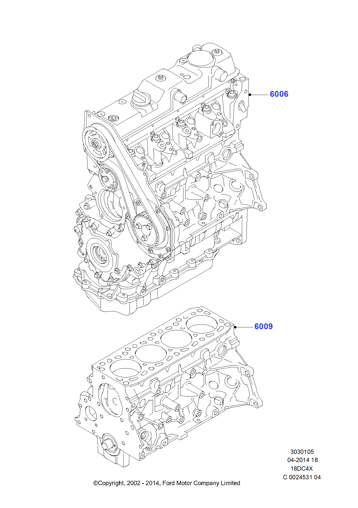 Service Engine And Short Block のために Ford Focus Focus 1998-2005               (CAK)