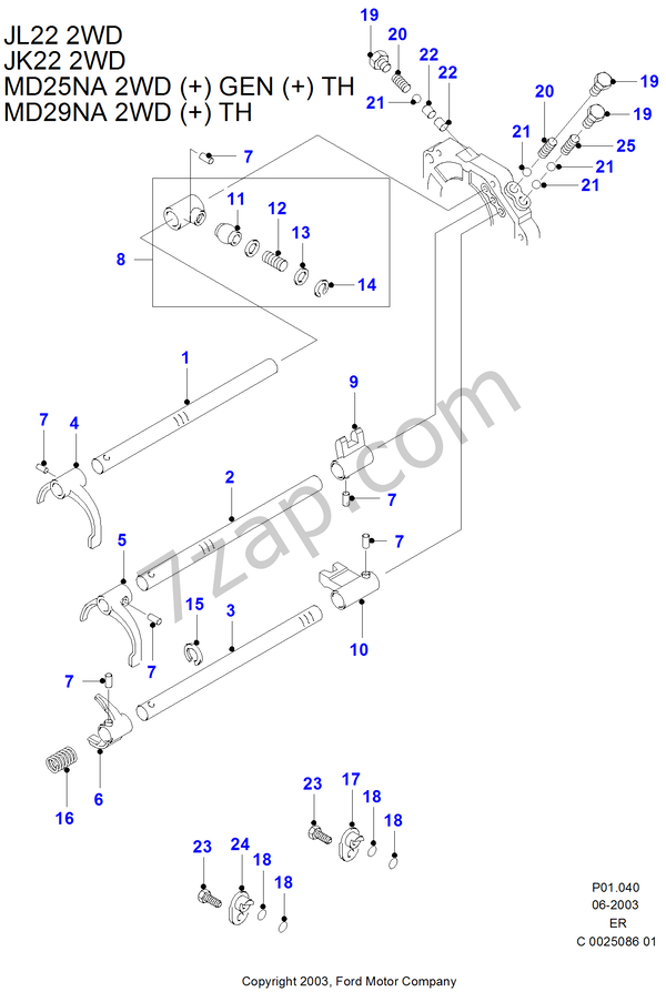 Gear Change Manual Transmission FORD Ranger 19982003 (ER)