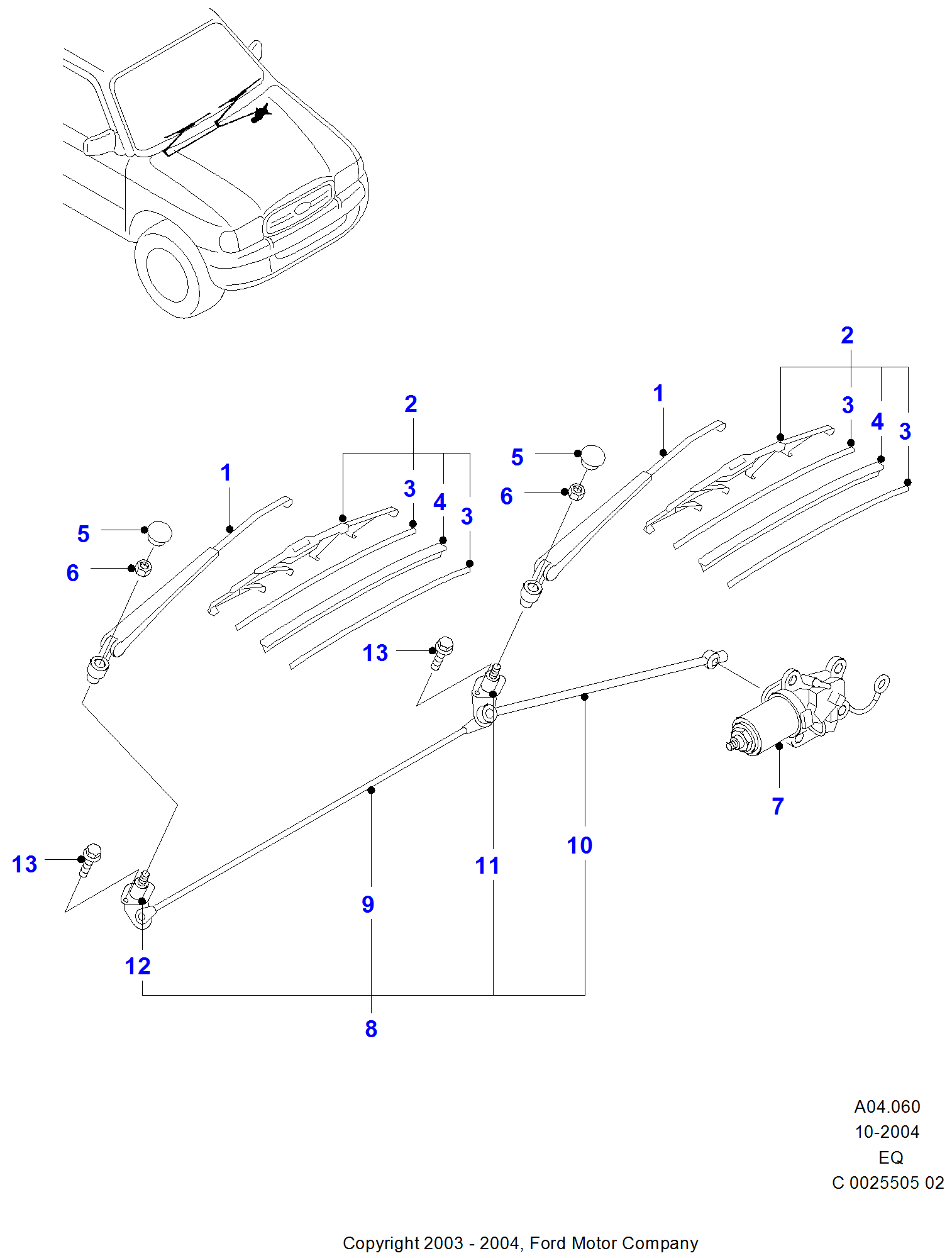 Windscreen Wiper FORD Ranger 20022011 (EQ)