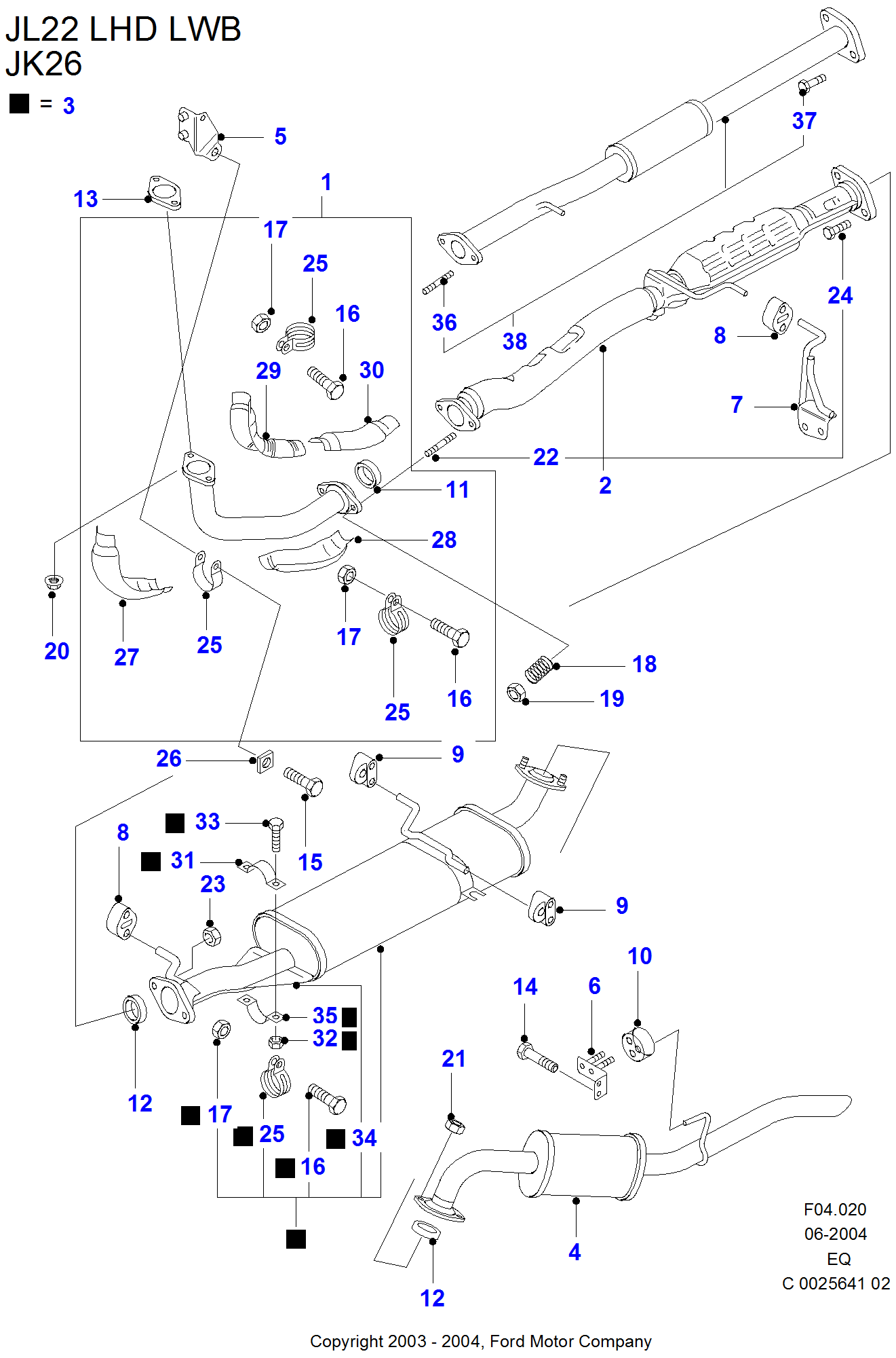 Exhaust System FORD Ranger 20022011 (EQ)