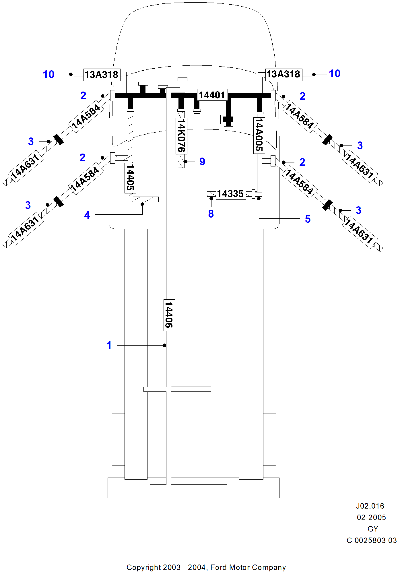 Electrical Wiring Body And Rear FORD Transit (Turkey) 20012006 (GY)