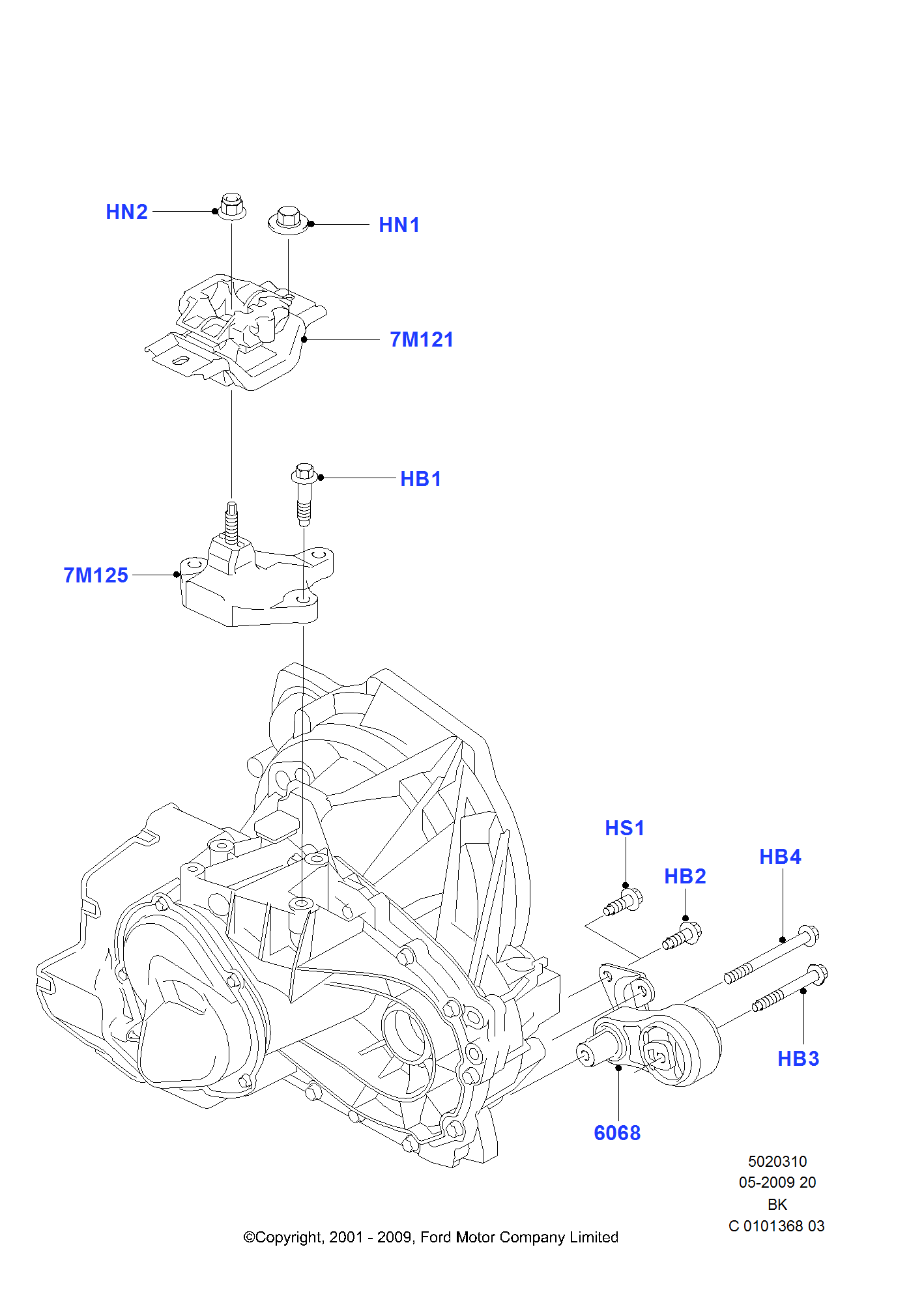 Transmission Mounting FORD Fiesta 0108 / Fusion 0112 (CBK)