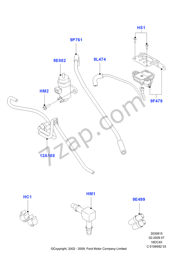 Emission Control Valves/Hoses FORD Transit Connect 2002 2013 (TC7)