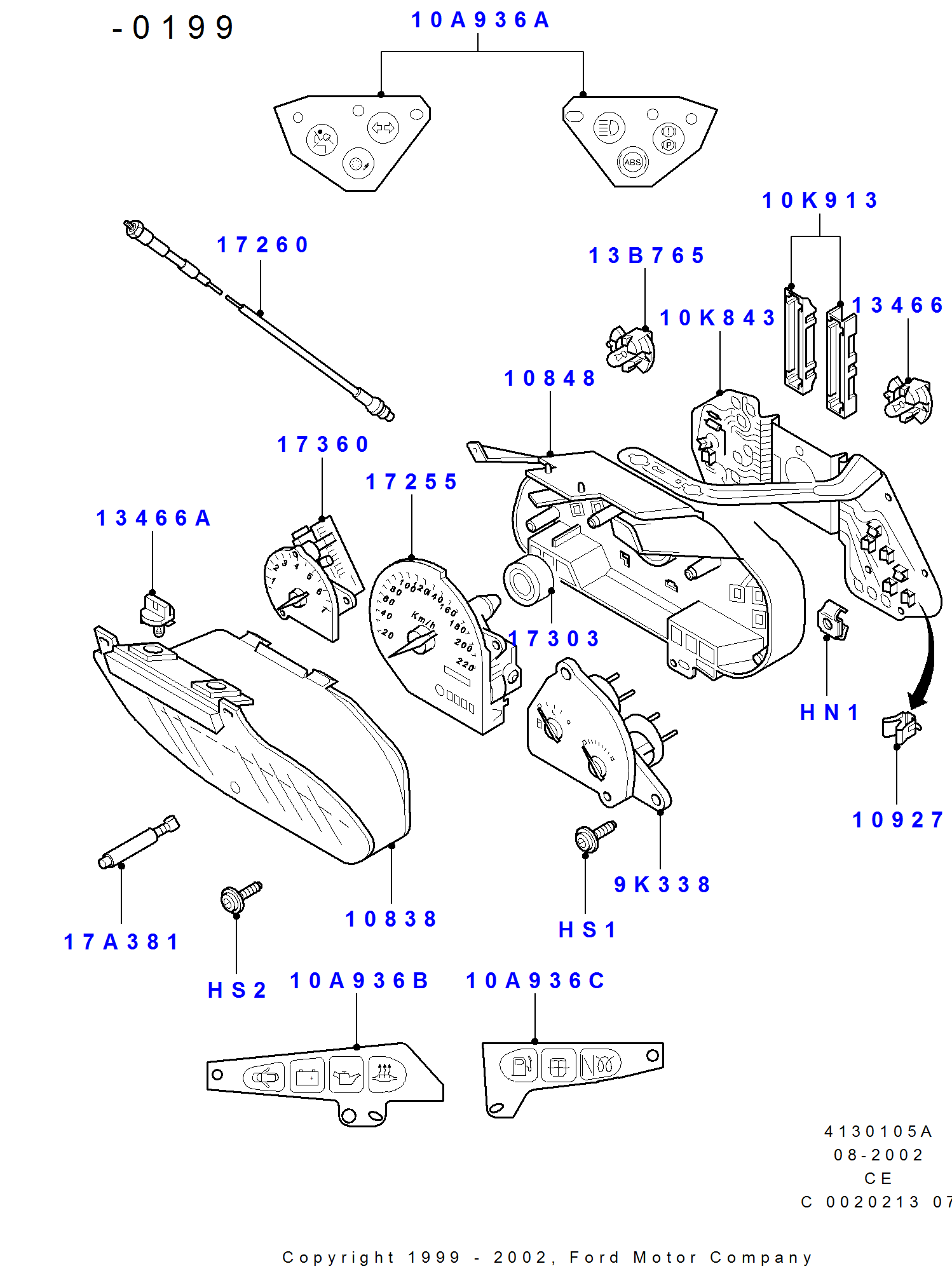 Quadro Strumenti FORD Puma 1997-2001 (CCE)