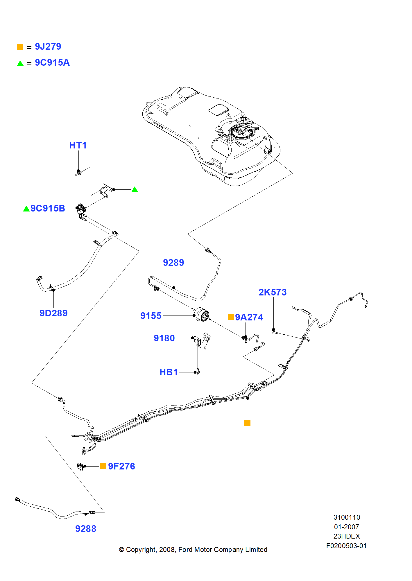 Fuel Lines FORD Maverick 2007 (TM7)