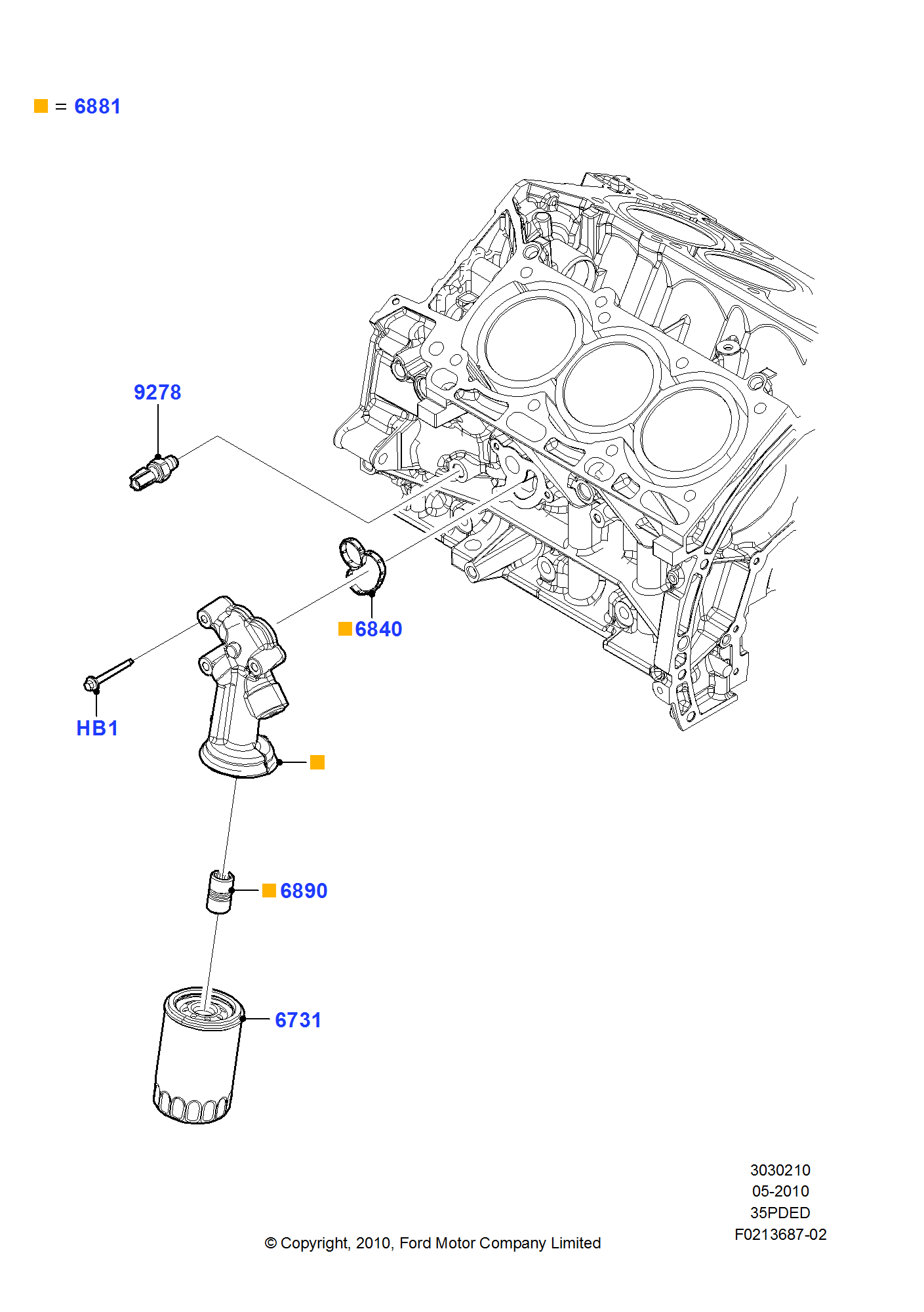 Ölkühler/Ölfilter FORD Edge 2007-2014/MKX 2007-2015 (TQ1) 