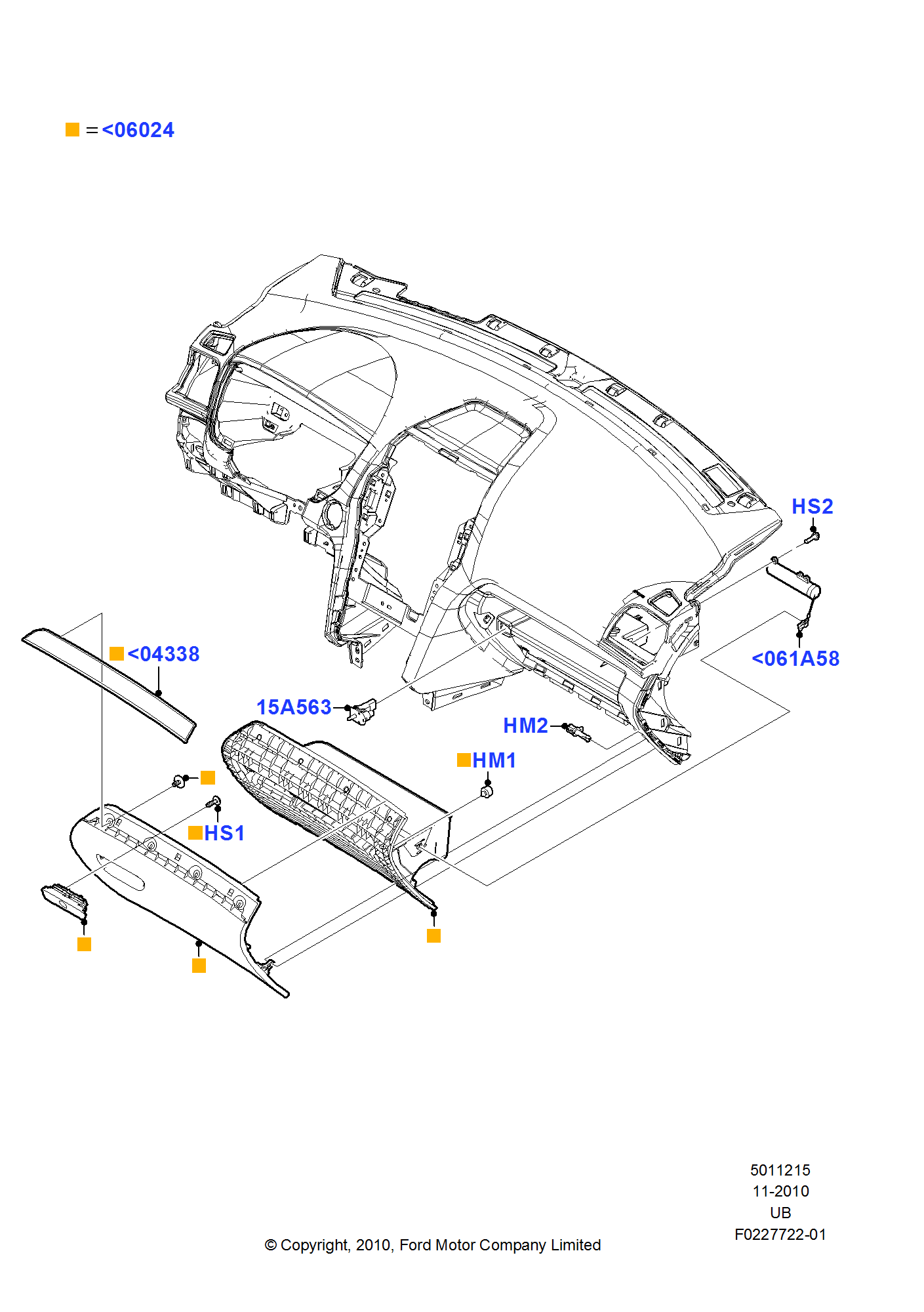 Glove Box FORD Explorer 2011 (TUB)