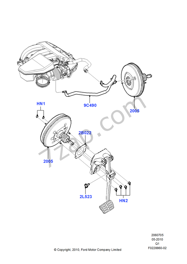 Brake Booster FORD Edge 20072014/MKX 20072015 (TQ1)