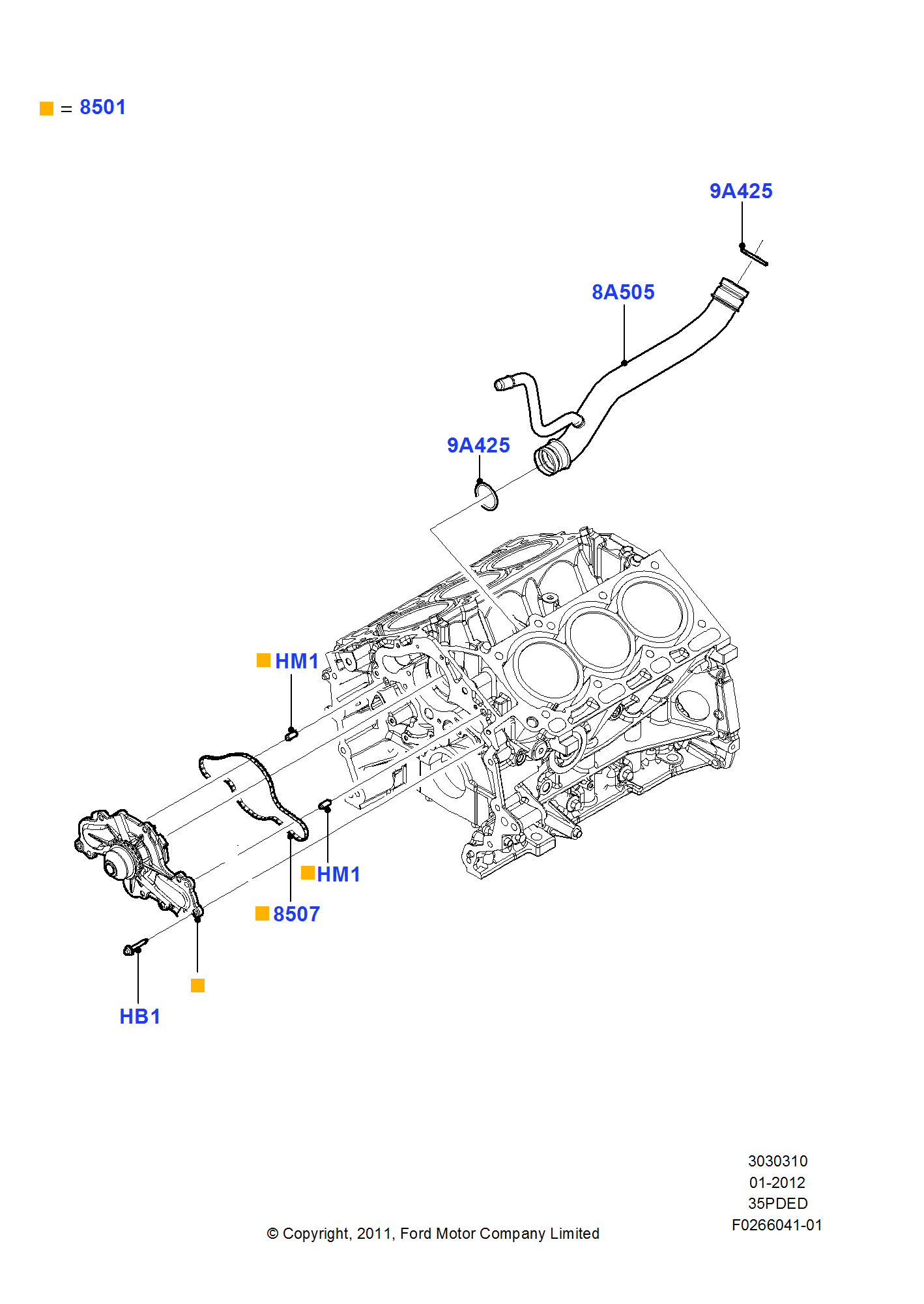 Water Pump FORD Edge 20072014/MKX 20072015 (TQ1)
