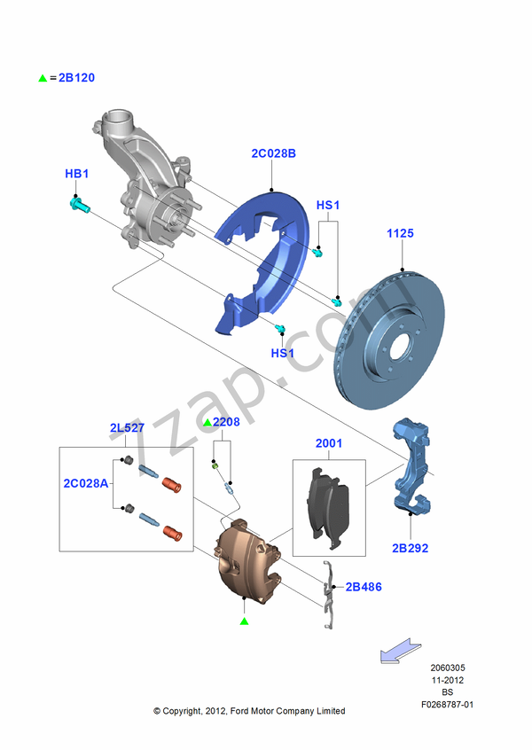 Front Brake Discs And Calipers FORD Kuga 2012 (CBS)