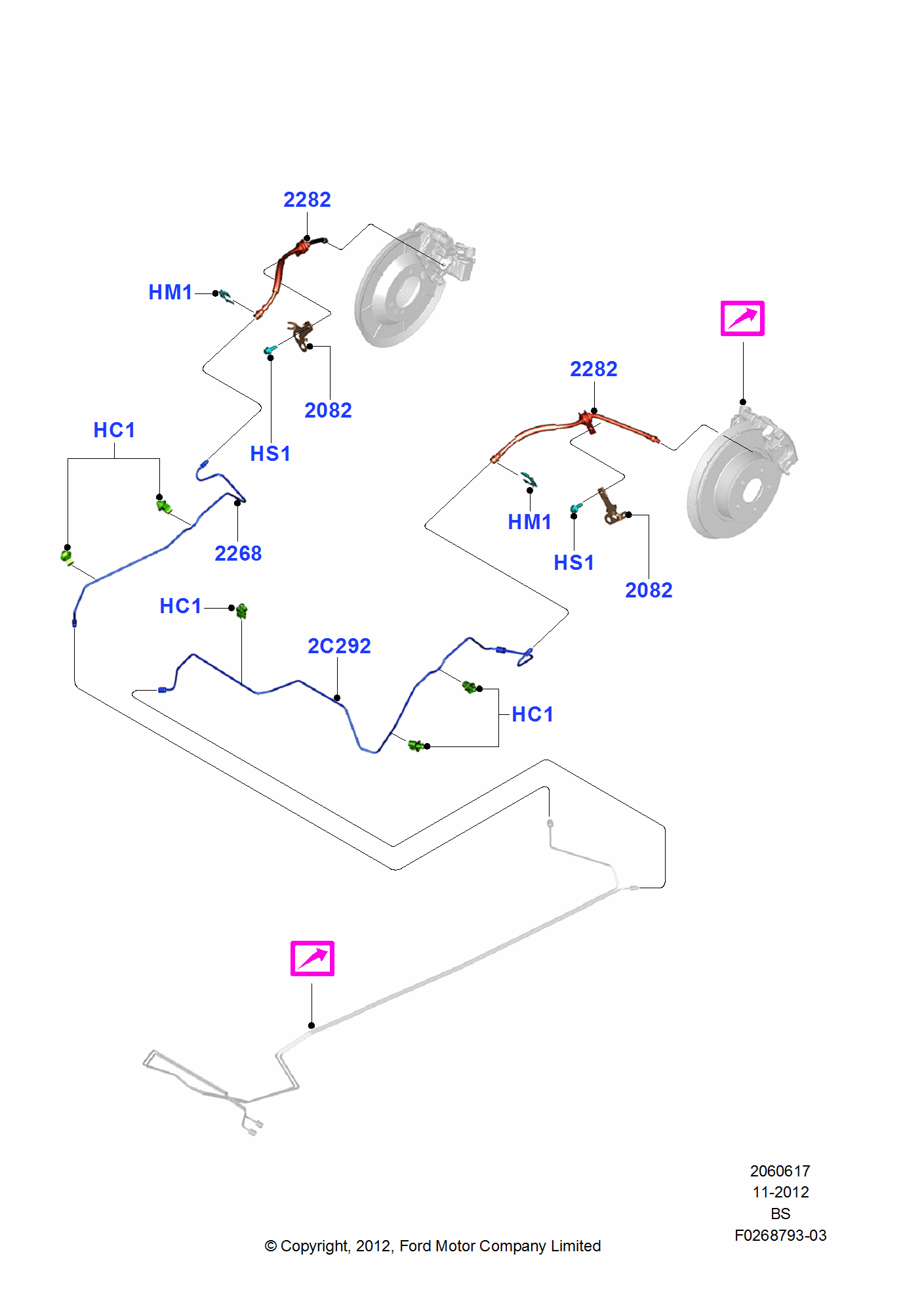 Rear Brake Pipes FORD Kuga 2012