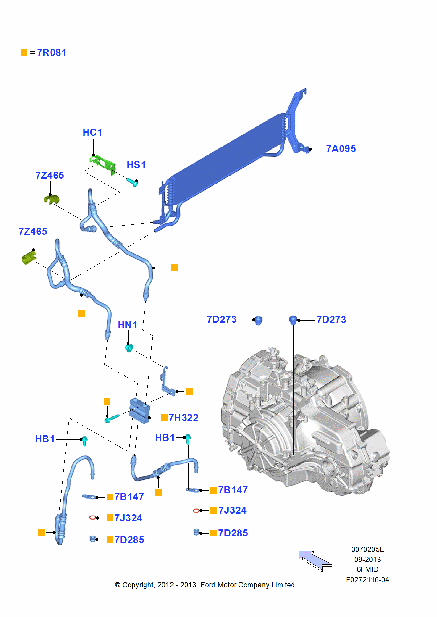 Ford Kuga C520 Transmission Cooling Systems Diagram OEM Parts 2012 ford-kuga-c520-transmission-cooling-systems-diagram-oem-parts-2012