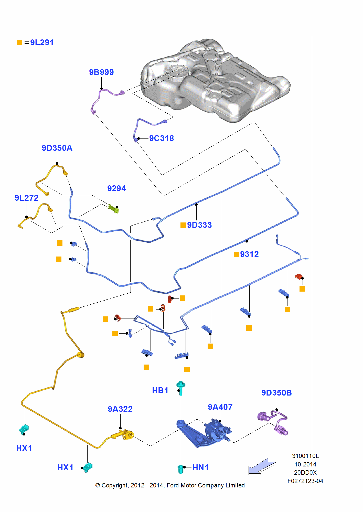 Fuel Lines FORD Kuga 2012 (CBS)