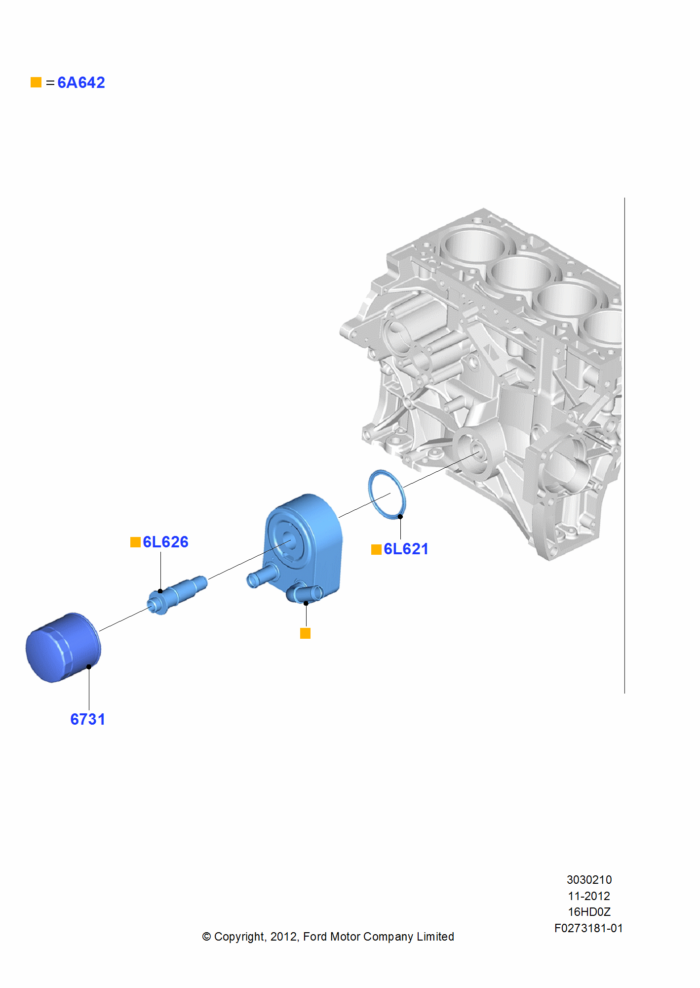 Oil Cooler And Filter FORD Kuga 2012 (CBS)