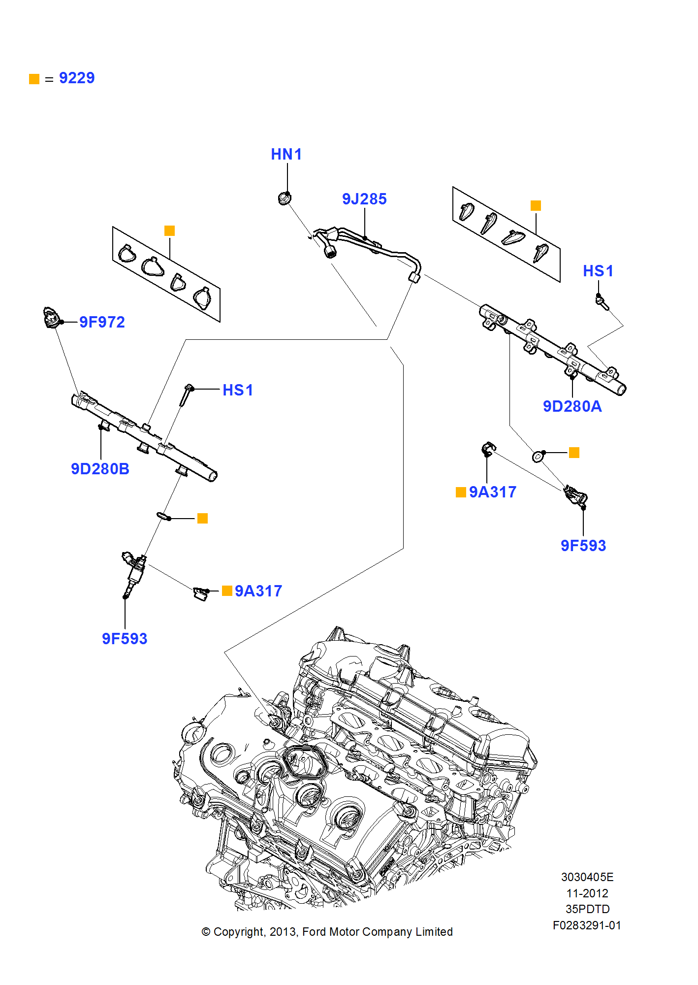 Fuel Injectors And Pipes FORD Explorer 2013- (TWJ)