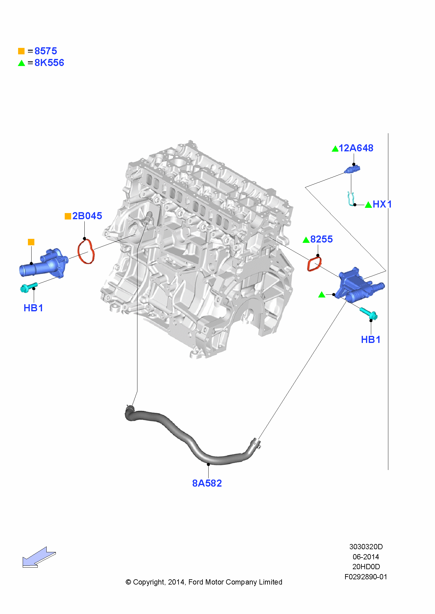 Thermostat/Housing & Related Parts FORD Kuga 2012 (CBS)