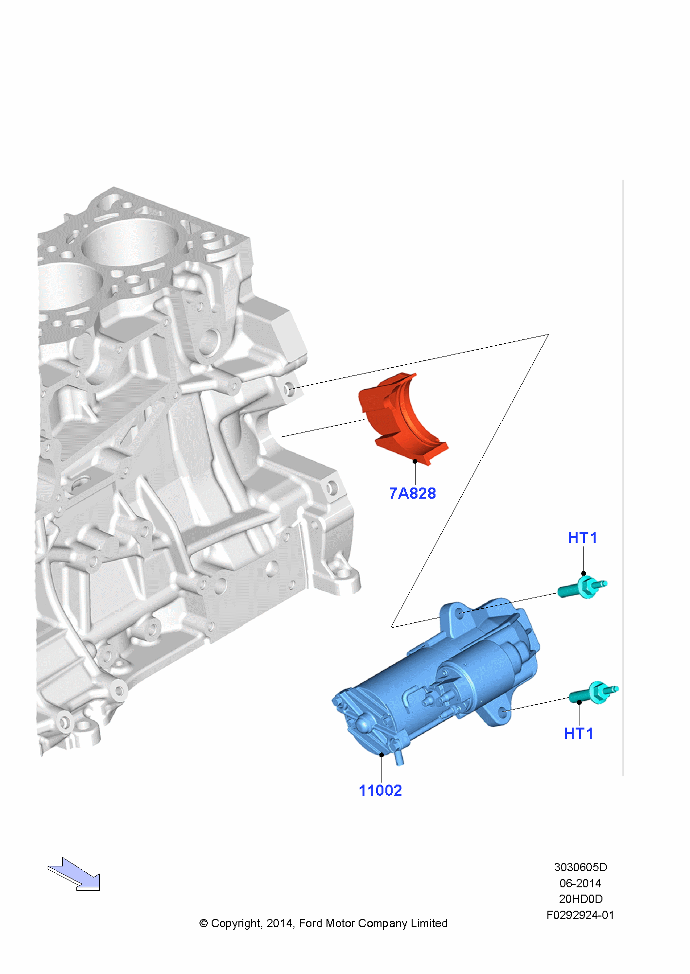 Starter Motor FORD Kuga 2012- (CBS)