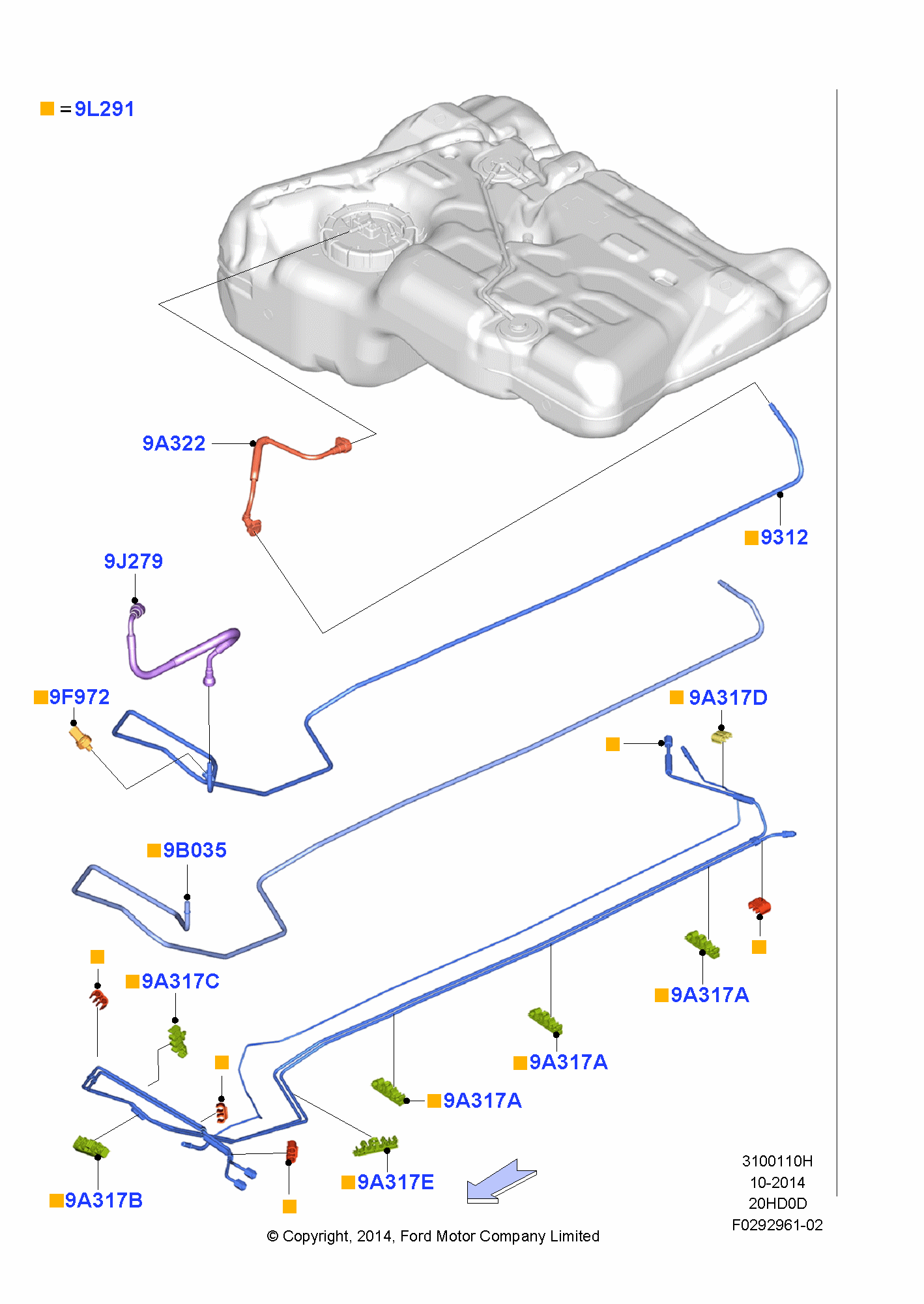Fuel Lines FORD Kuga 2012- (CBS) 