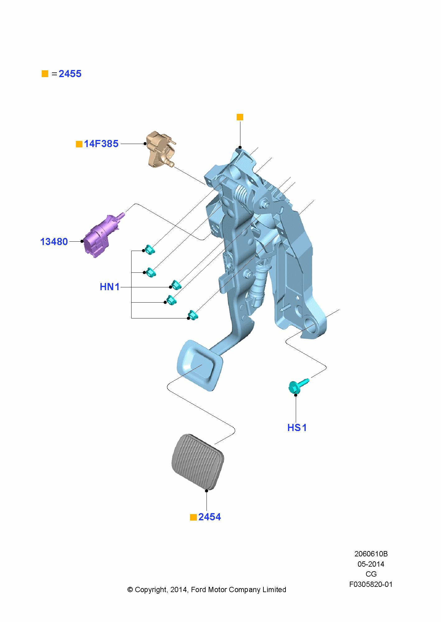 Brake And Clutch Controls FORD CMAX Energi 2014 (CCG)