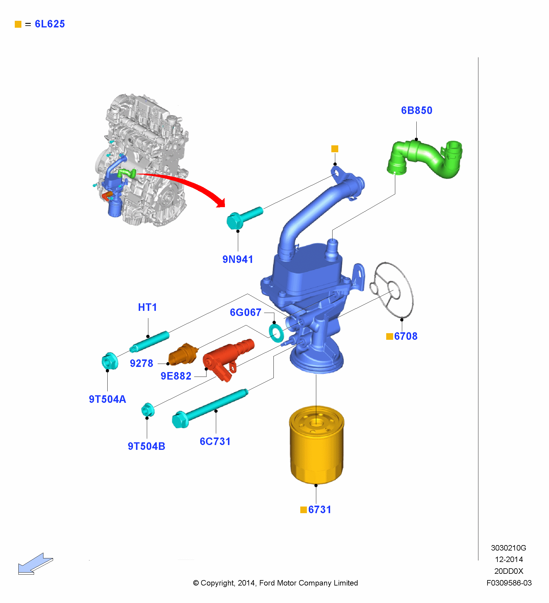 Ölkühler/Ölfilter FORD Kuga 2012- (CBS) 