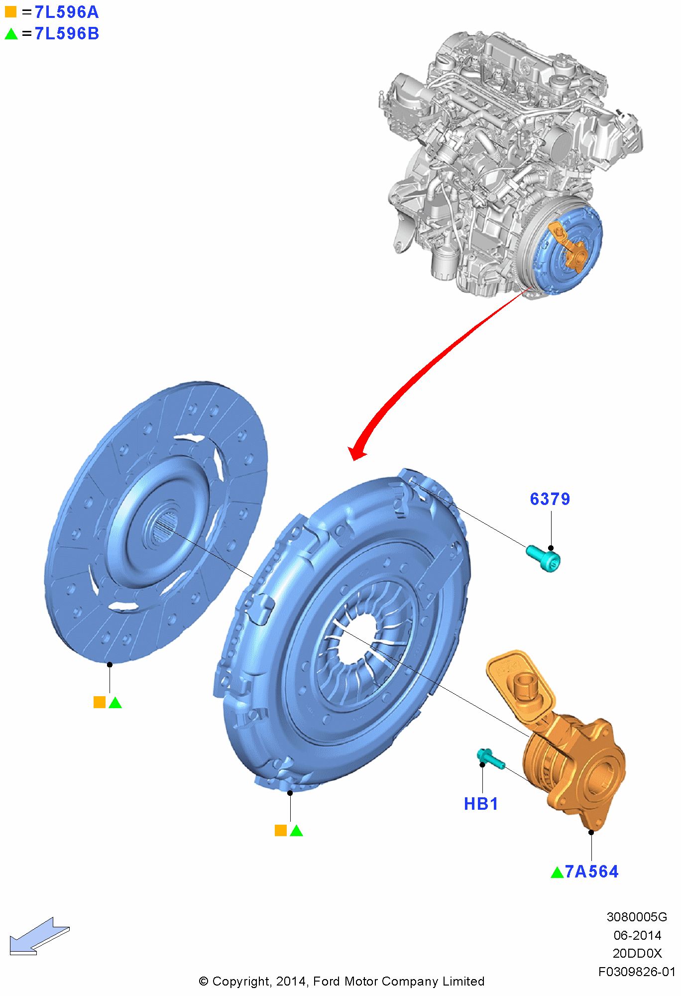 Clutch FORD Kuga 2012 (CBS)
